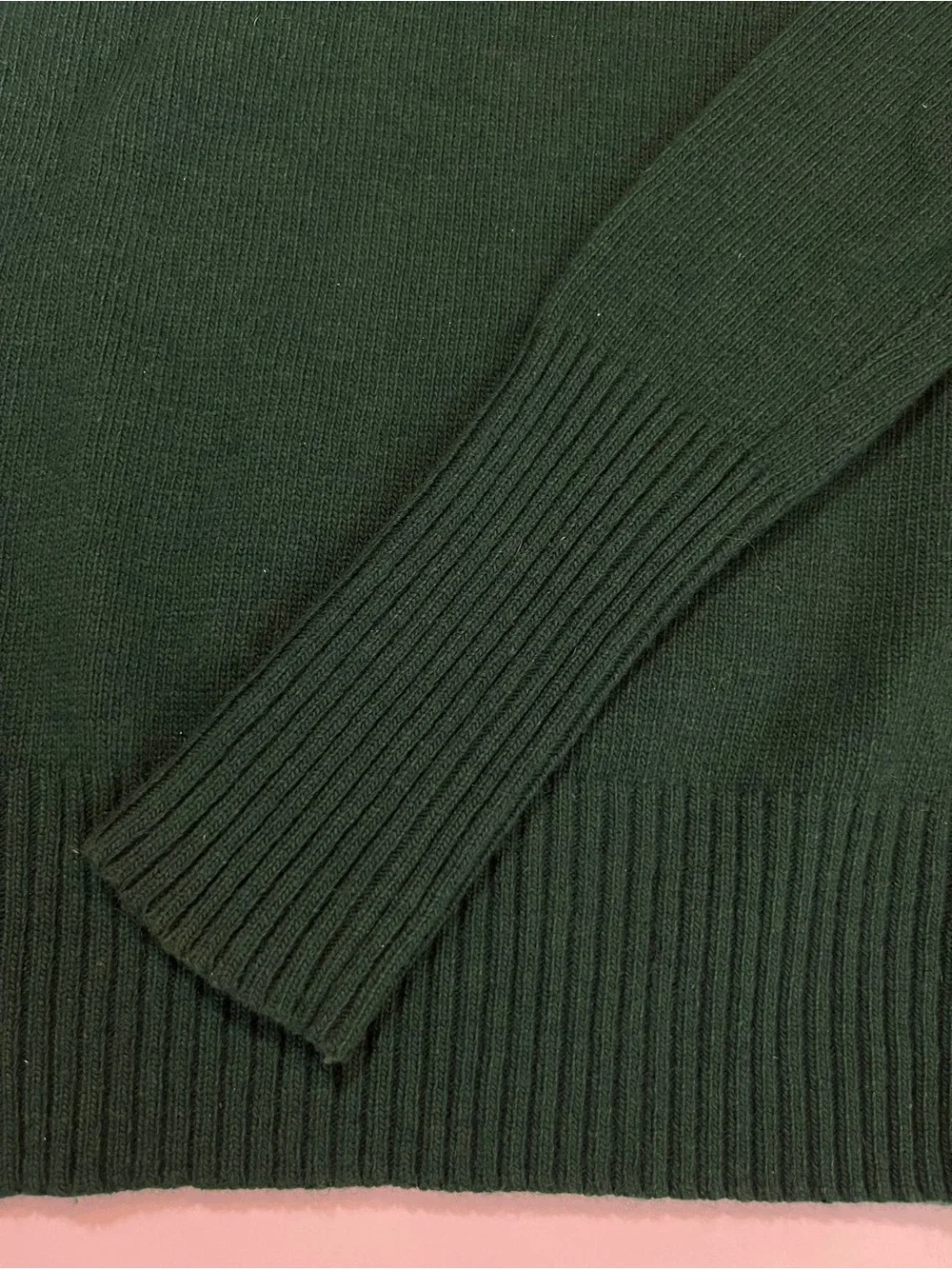 J.Crew XS Cashmere Blend Wool Sweater Green Button Shoulder Preppy
